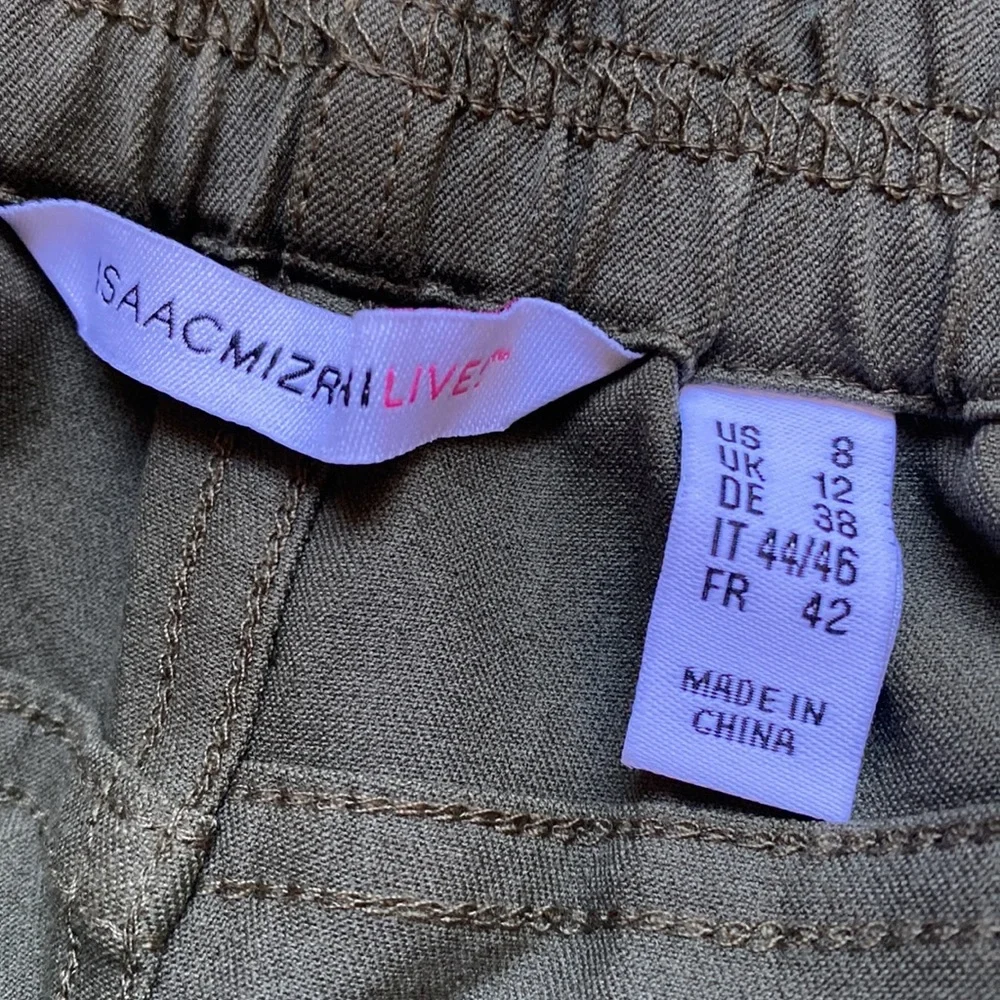 Isaac Mizrahi Olive Green 24/7 l Stretch Straight Leg Pants - Picture 5 of 5